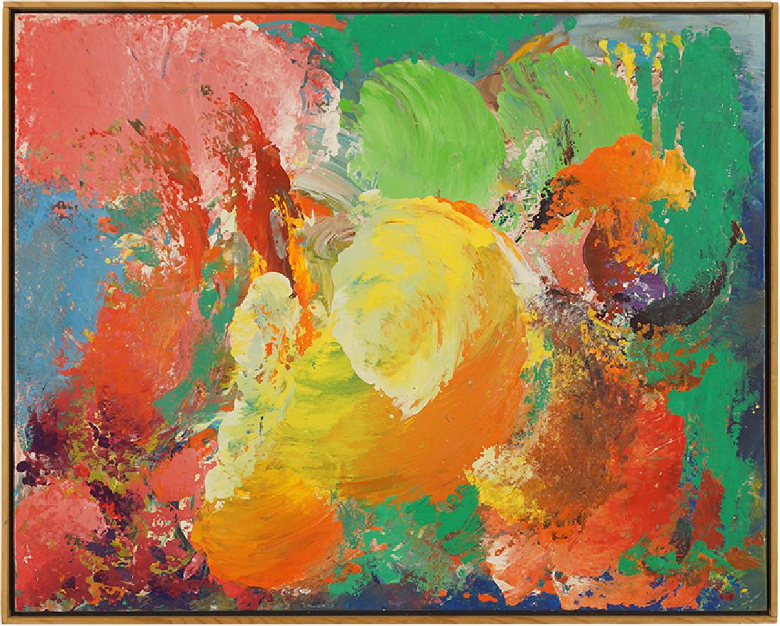 Charles Clough (American, B. 1951) April Eighth.: Charles Clough (American, B. 1951) April Eighth. Enamel on masonite. Unsigned. Provenance: Jack Tilton Gallery, New York Masonite: 23.75" x 30" Frame: 24.5" x 31"