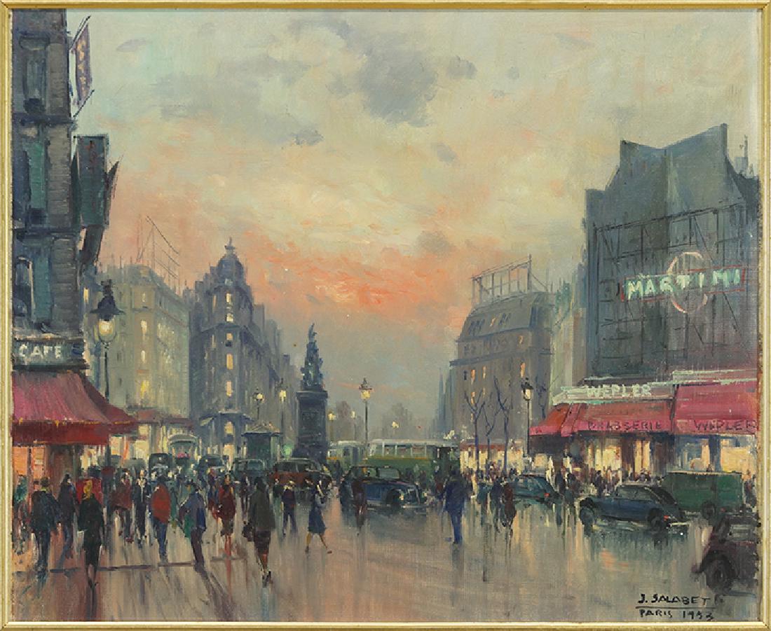 Jean Salabet (French, 1900 - ?) Paris Street Scene. (1 of 2)