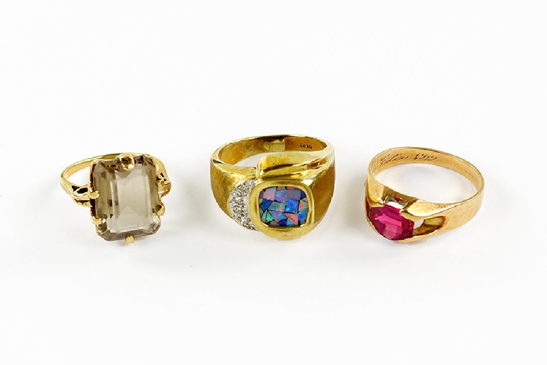 Three 10 Karat Yellow Gold Rings. (1 of 1)