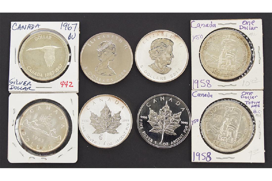 Group of Canadian Silver Dollar Coins. (1 of 1)