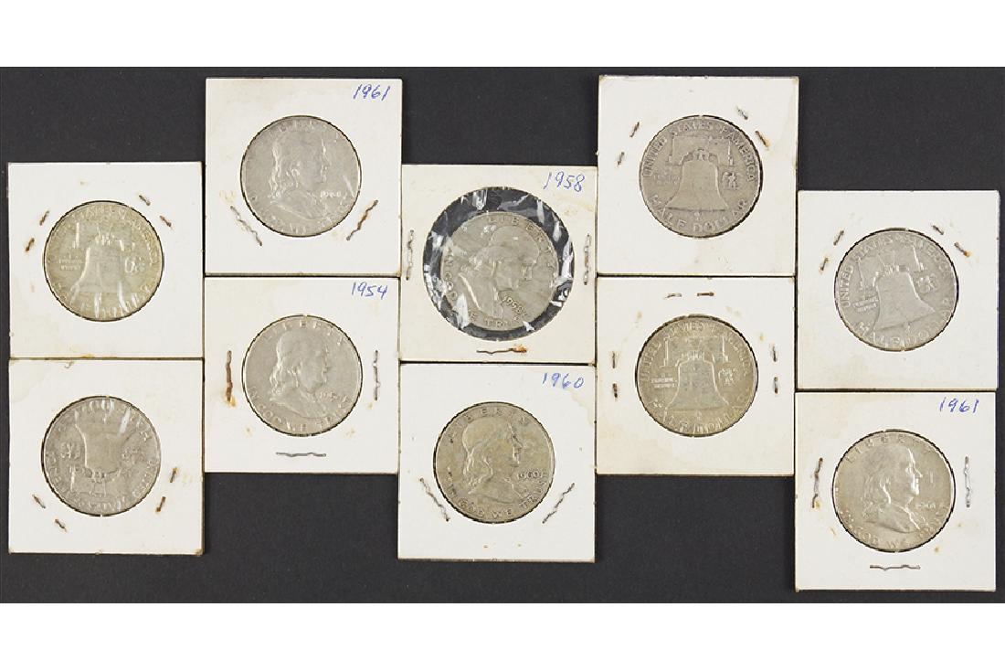 10-Franklin Half Dollars. (1 of 1)