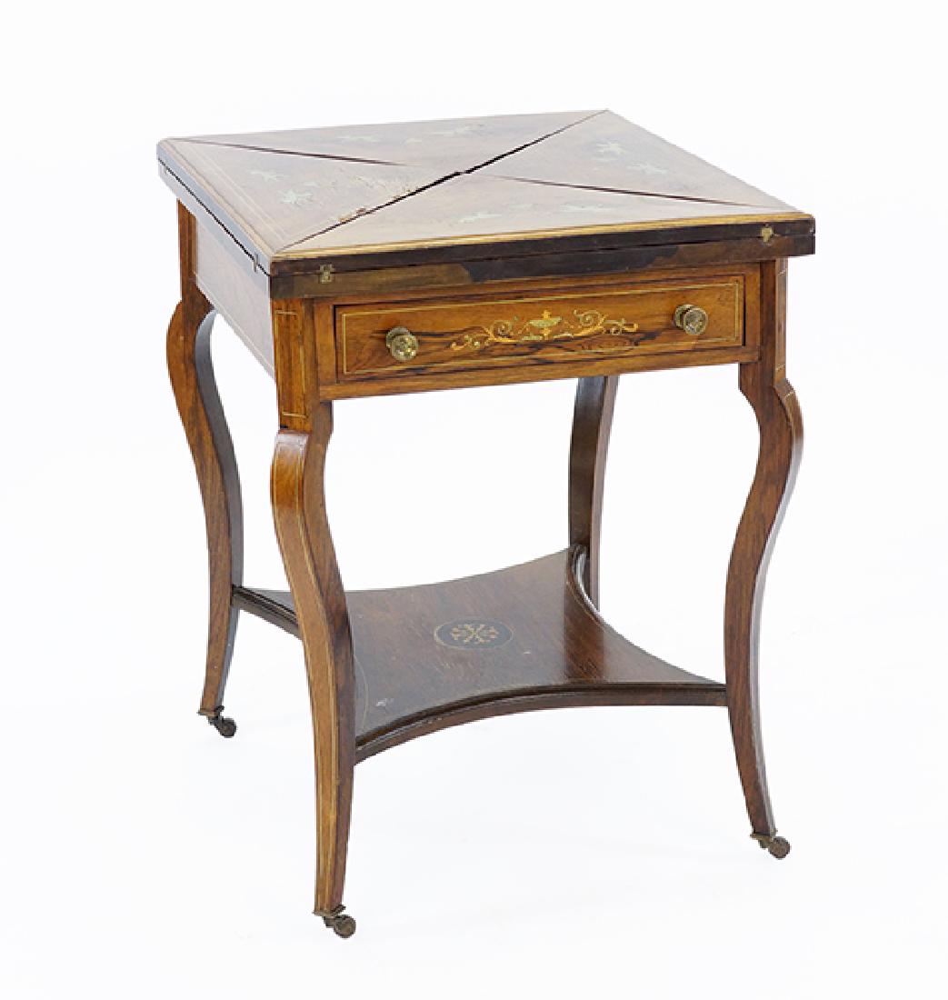An Inlaid Handkerchief Games Table. (1 of 3)