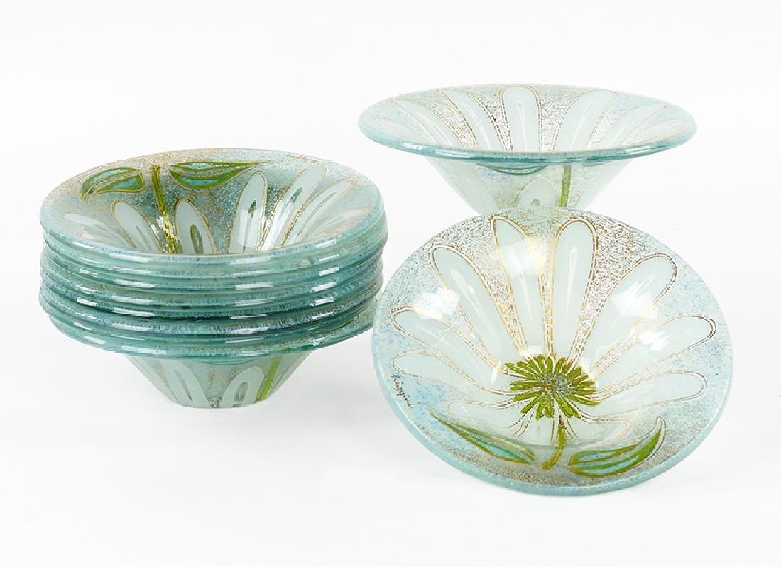 A Set of Ten Higgins Glass Bowls. (1 of 1)