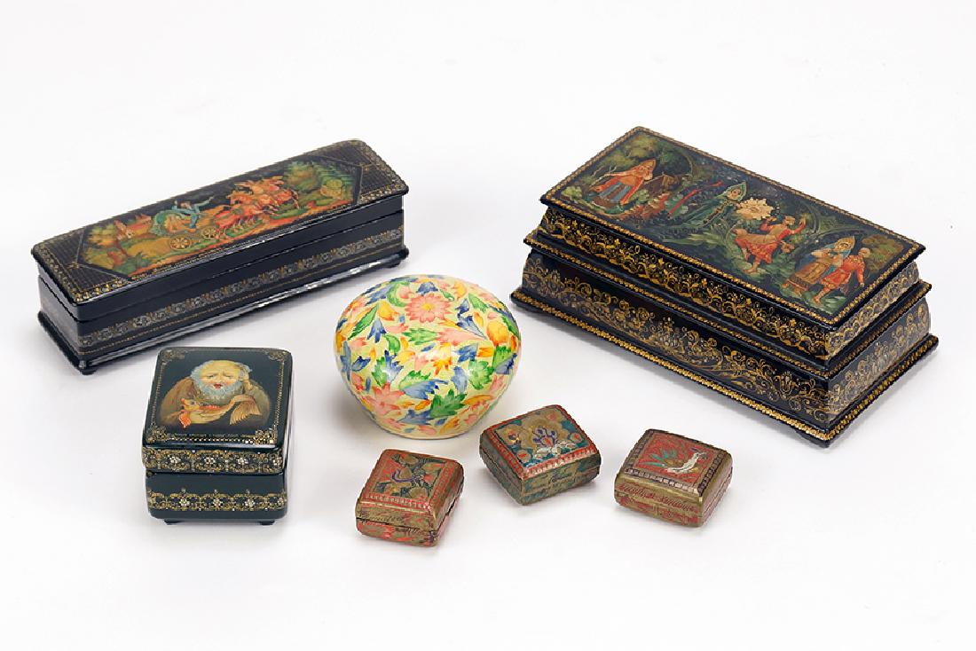 Three Russian Lacquered Boxes. (1 of 1)