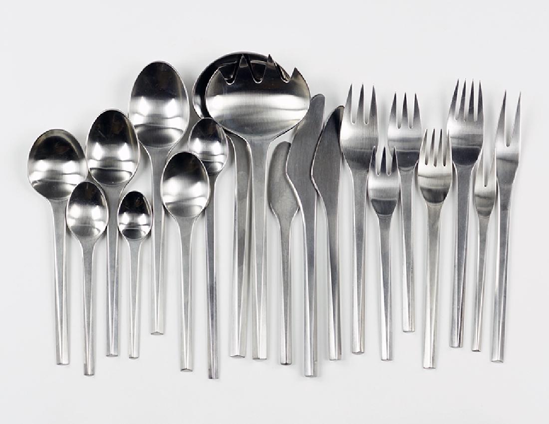 A Collection Of Jensen Stainless Steel Flatware.