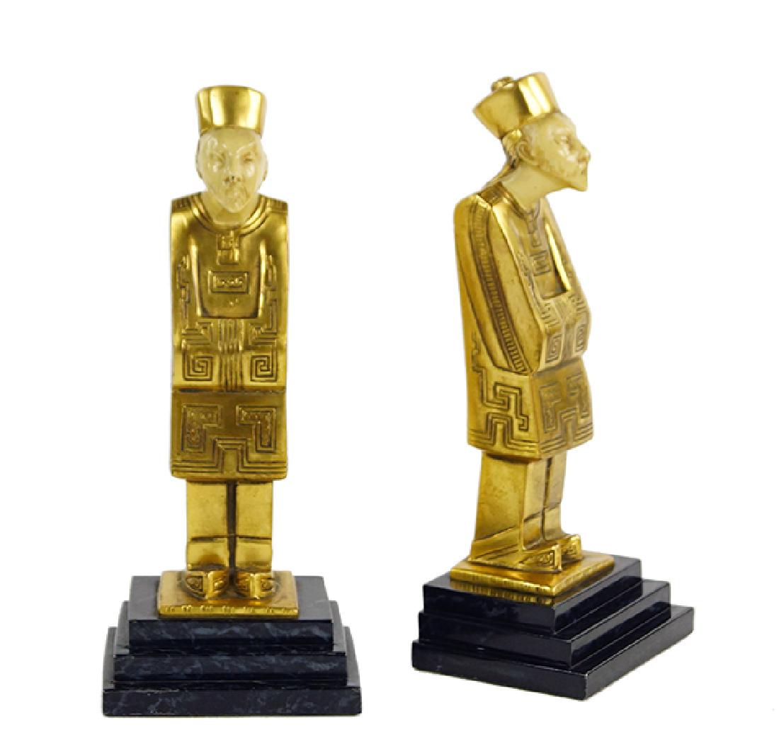 A Pair of Ronson Art Deco Figural Bookends. (1 of 1)
