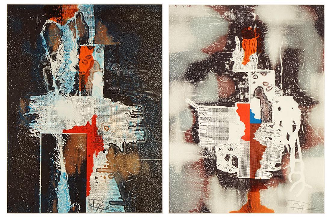 Laszlo Dus (Hungarian, B. 1941) Two Works. (1 of 1)