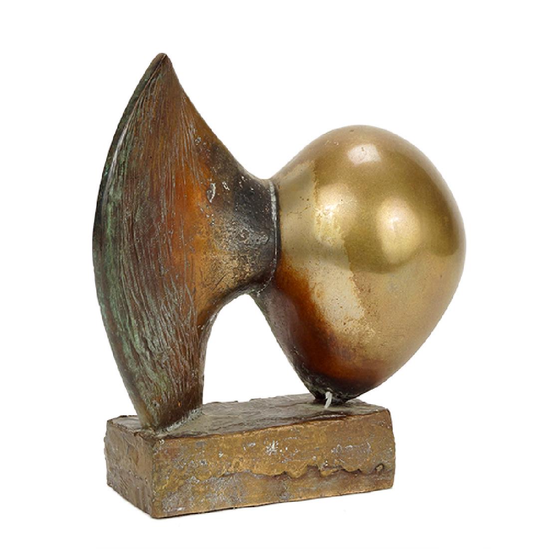 Juan Jose Asencio (Peurto Rican, B. 1959) Organic Form.: Juan Jose Asencio (Peurto Rican, B. 1959) Organic Form. Partially polished bronze sculpture, signed Asencio on base Height: 5.5"