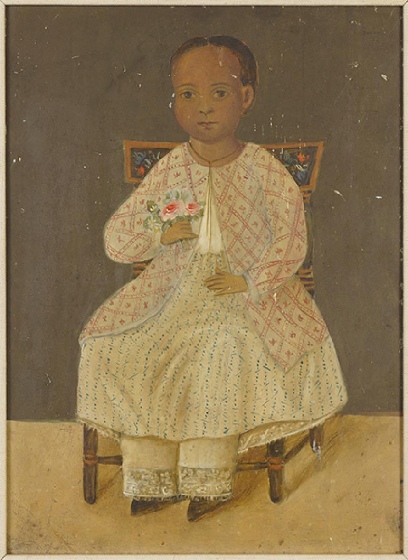 Spanish Colonial School (19th century) Little Girl with (1 of 5)