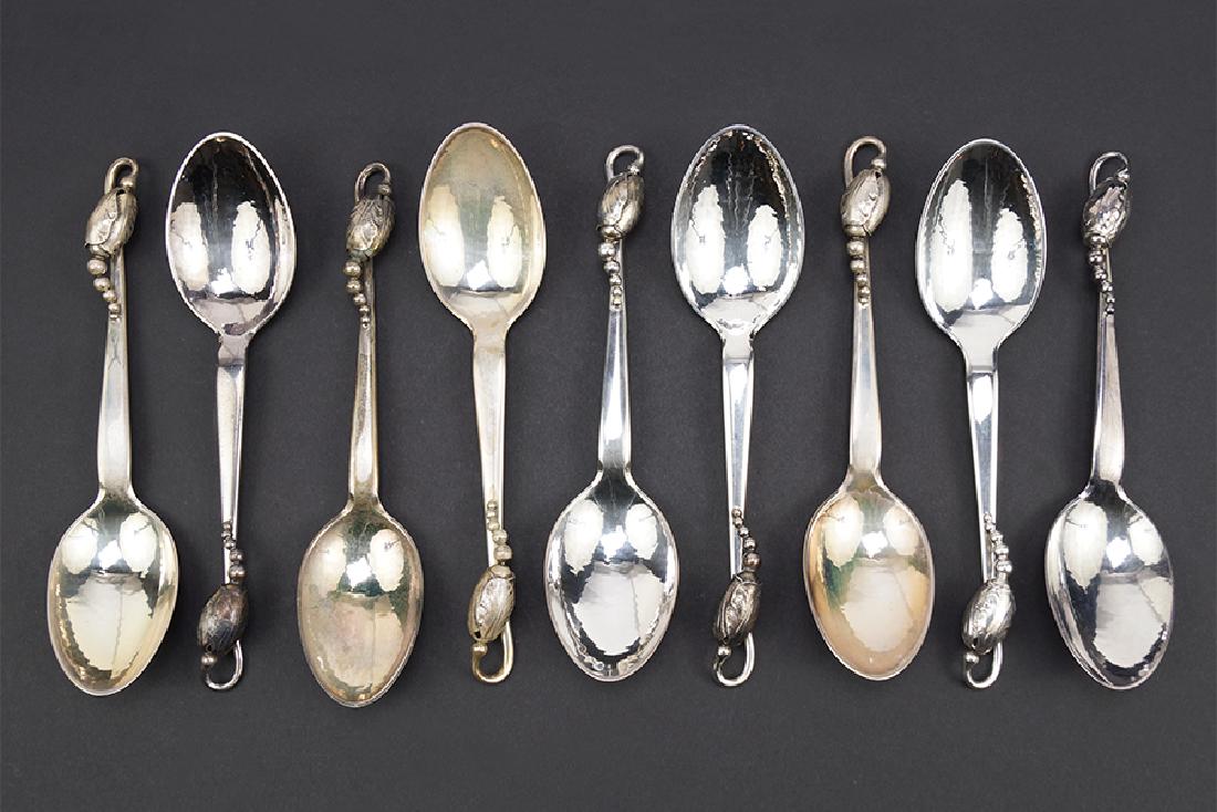 A Set of Nine Georg Jensen Sterling Silver Dessert (1 of 10)