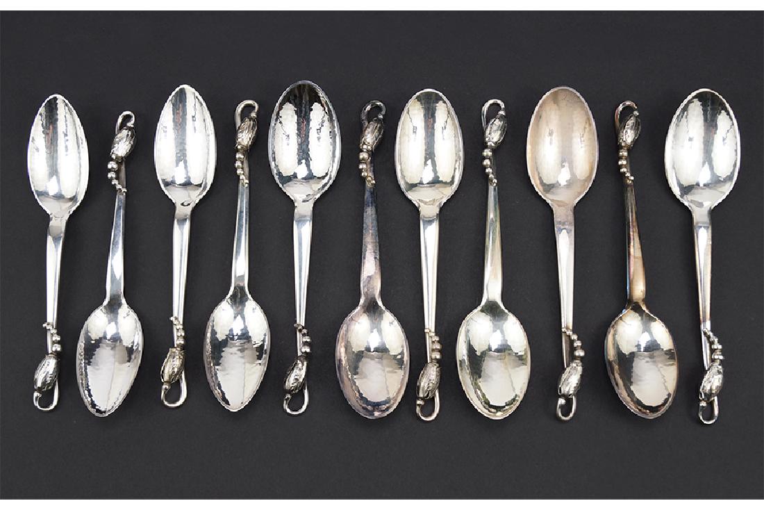 A Collection of Georg Jensen Sterling Silver Spoons. (1 of 12)