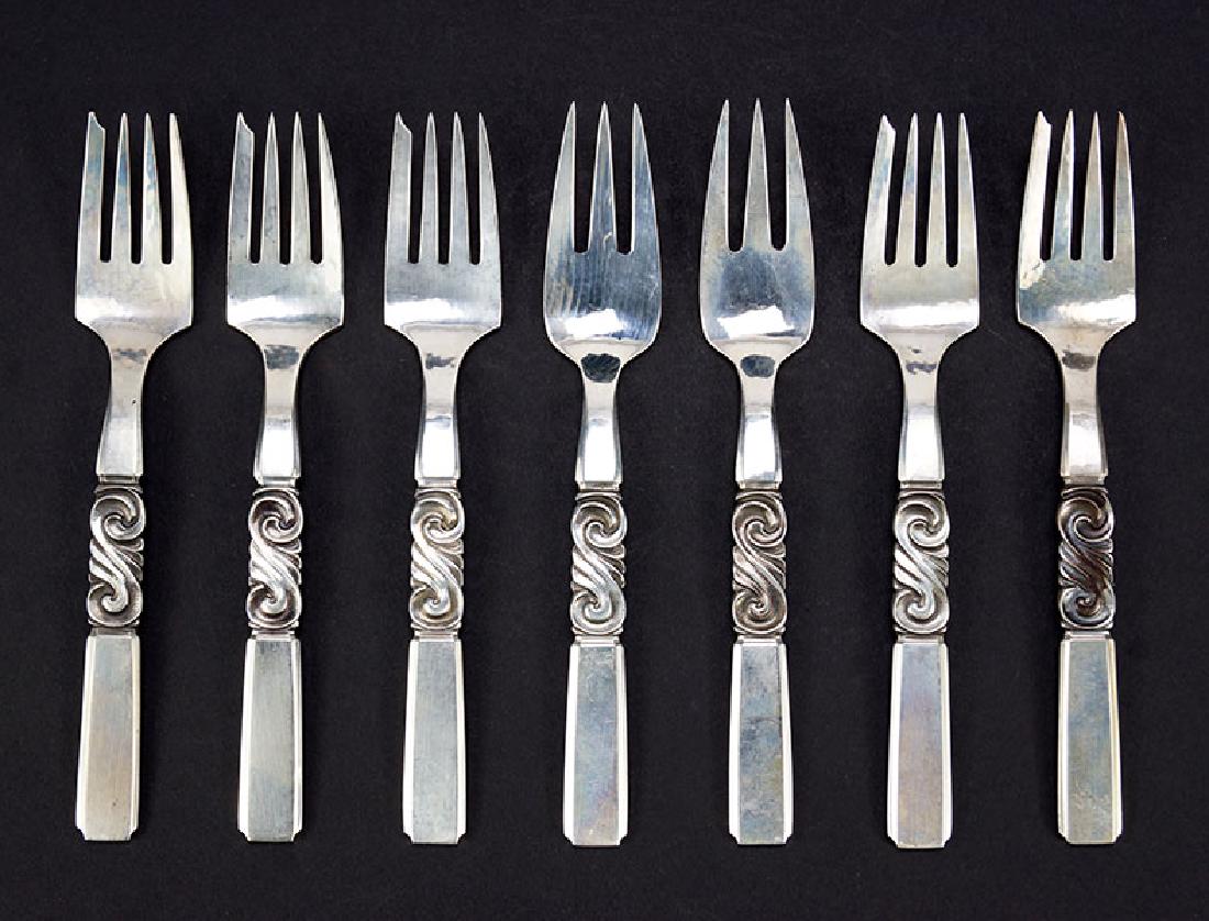 A Collection of Georg Jensen Sterling Silver Forks. (1 of 1)
