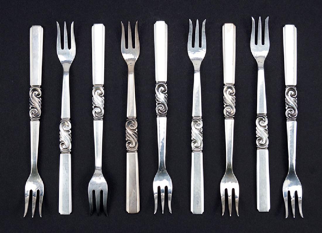 A Set of Nine Georg Jensen Sterling Silver Oyster (1 of 1)