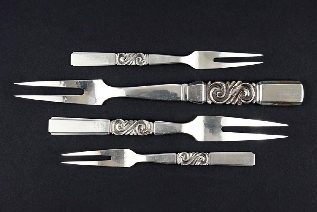 Four Georg Jensen Sterling Silver Serving Forks. (1 of 1)