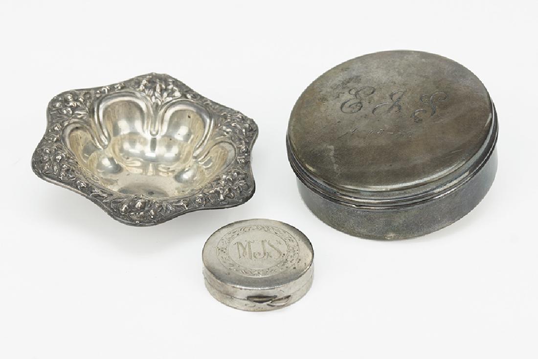 Two Sterling Silver Round Boxes. (1 of 1)