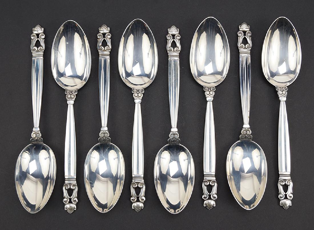 A Set of Eight Georg Jensen Sterling Silver Table (1 of 1)