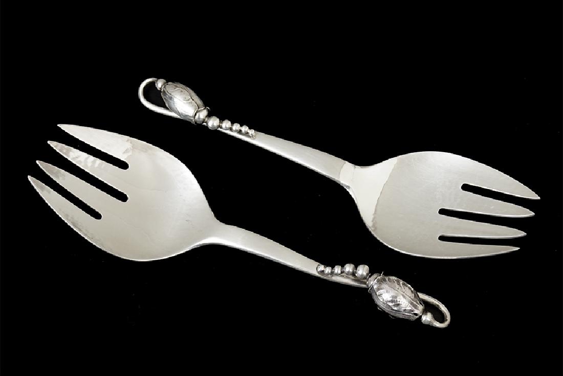 Two Georg Jensen Sterling Silver Serving Forks. (1 of 1)