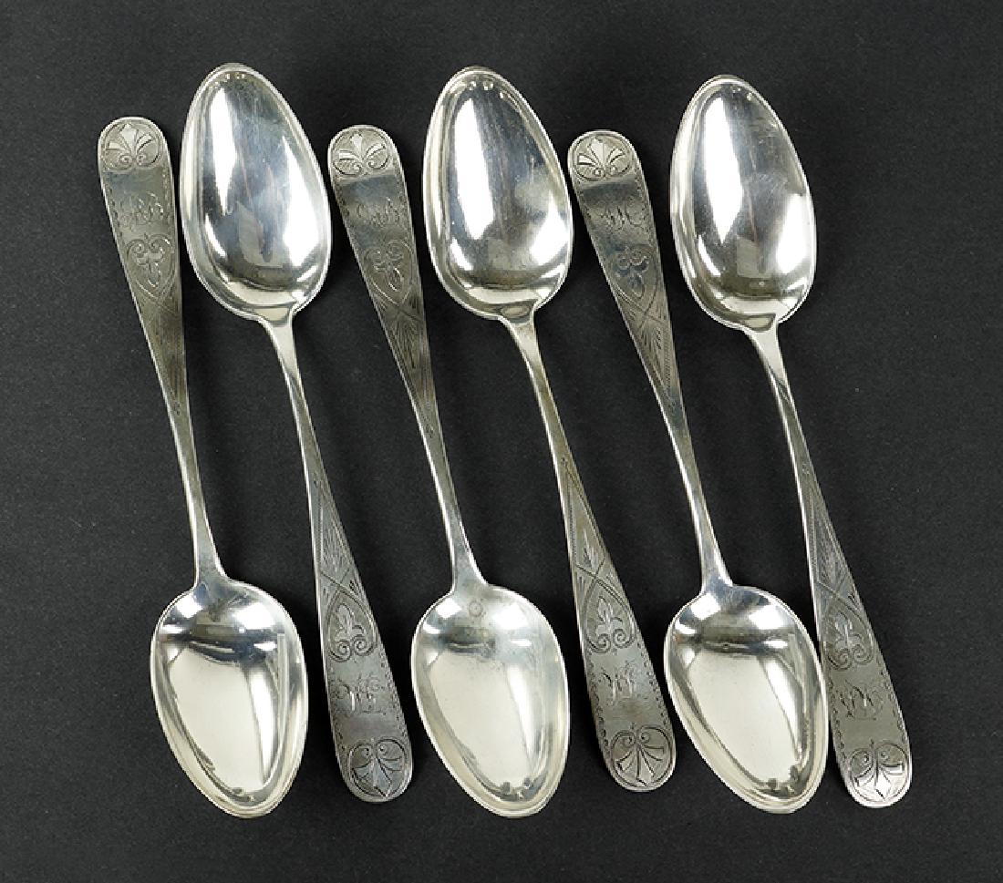 A Set of Six Coin Silver Spoons. (1 of 1)