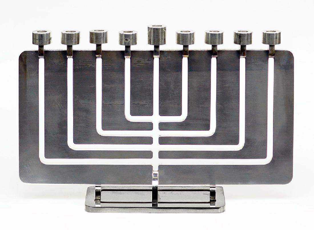 A Sterling Silver Menorah. (1 of 3)