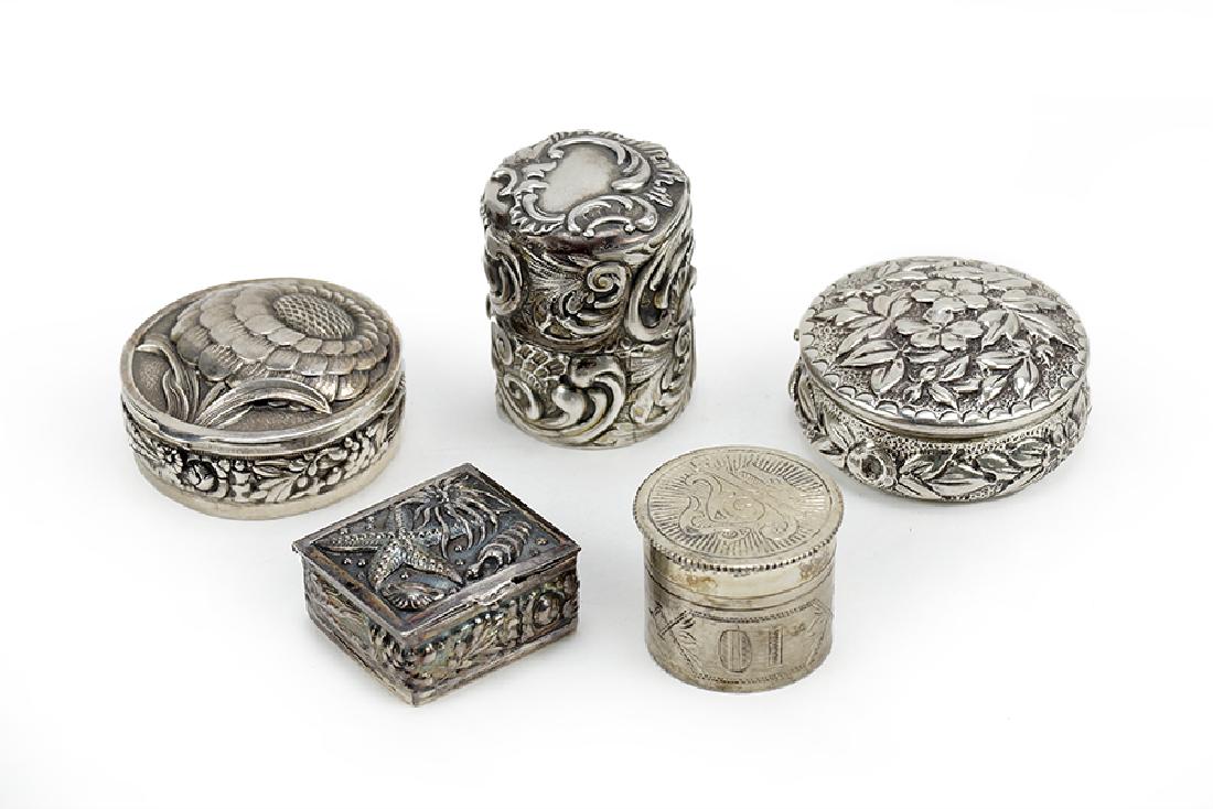 Five American Sterling Silver Boxes. (1 of 1)