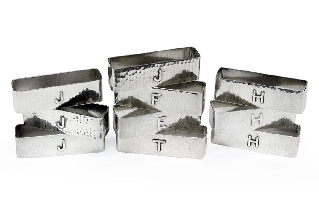 A Set of Ten Lebolt Sterling Silver Napkin Rings. (1 of 1)
