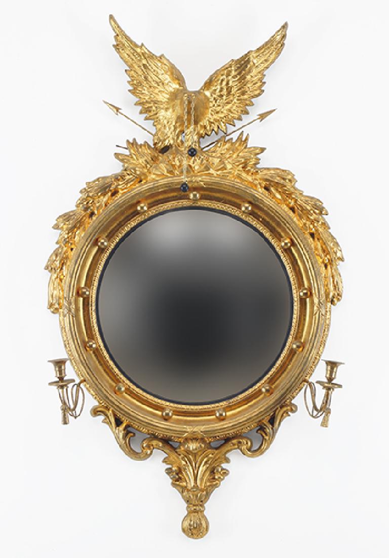 A Federal Style Girandole Convex Mirror. (1 of 1)