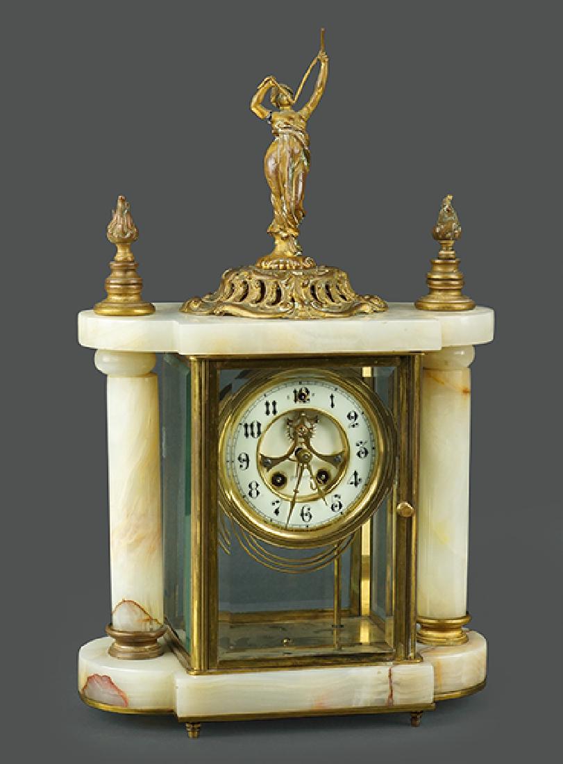 An American Glibert Gilt Metal Mounted Onyx Mantle (1 of 1)