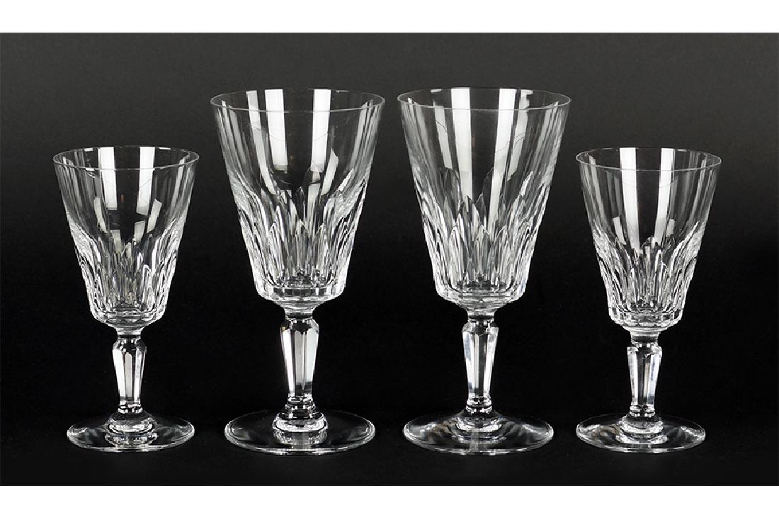A Partial Baccarat Crystal Stemware Service.: A Partial Baccarat Crystal Stemware Service. In the Carcassonne pattern. Comprising seven water goblets and five claret wine glasses Goblets: 7"