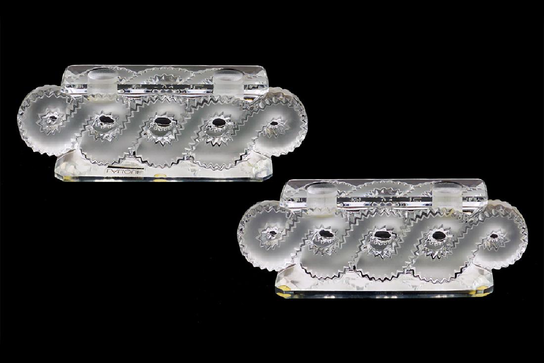 A Pair of Lalique Frosted and Clear Crystal 'Auriac' (1 of 1)