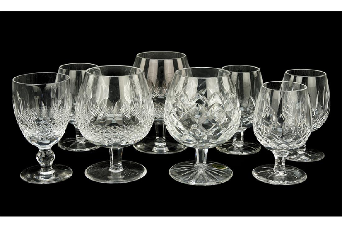 A Collection Of Waterford Crystal.: A Collection Of Waterford Crystal. Comprising two brandy snifters in the Colleen Tall Stem pattern, a claret wine glass in the Colleen Short Stem pattern, four small brandy glasses in the Lismore patt