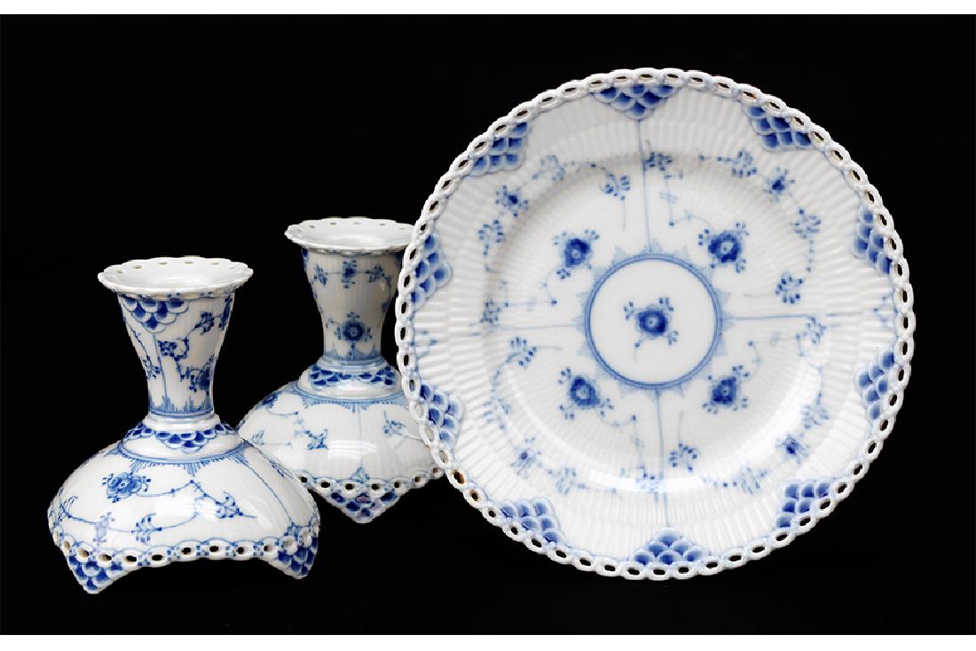 A Pair Of Royal Copenhagen Porcelain Candlesticks. (1 of 1)