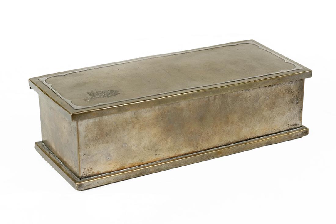 A Silvercrest Sterling on Bronze Cigarette Box. (1 of 2)