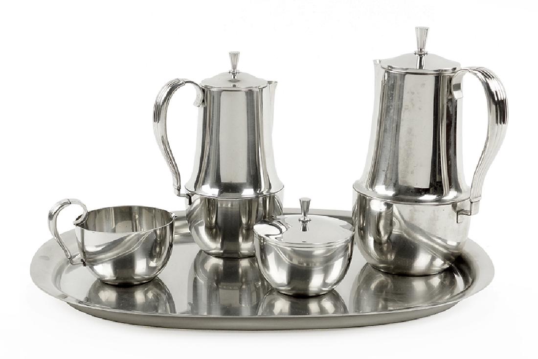 A Georg Jensen Stainless Steel Tea Service. (1 of 1)