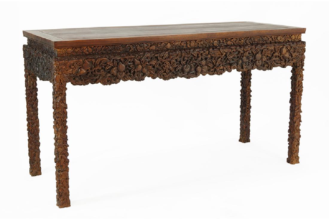 A Chinese Carved Rosewood Altar Table. (1 of 1)