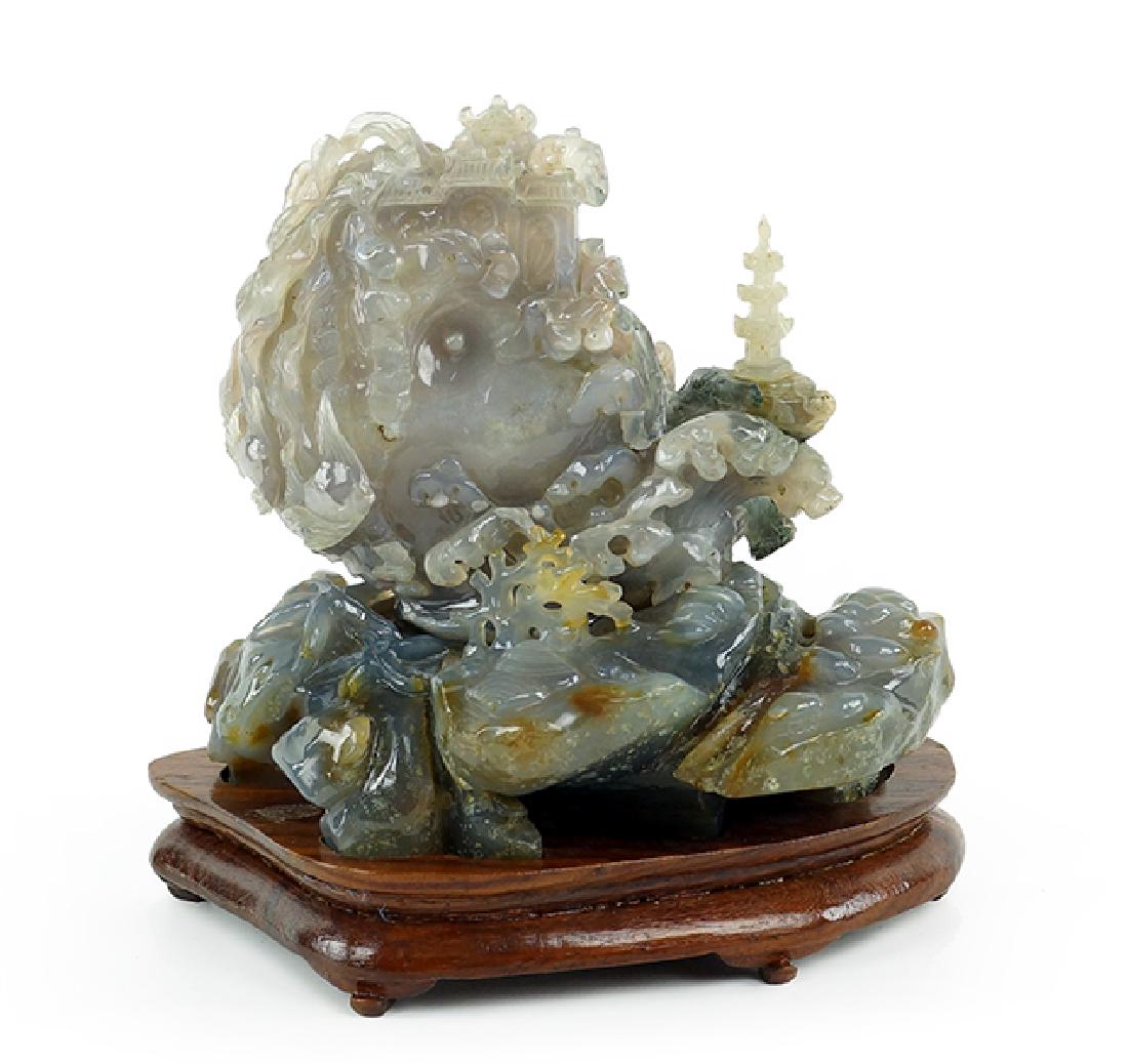 A Chinese Carved Agate Scholar's Rock. (1 of 1)