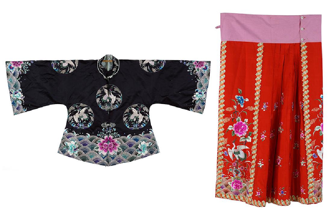 A Chinese Silk Embroidered Skirt. (1 of 1)