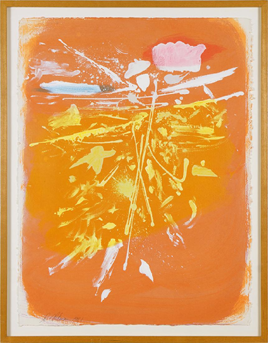 Dan Christensen (American, 1942-2007) Title Unknown.: Dan Christensen (American, 1942-2007) Title Unknown. Acrylic on paper, signed lower left and dated 1981 30" x 22.75" Frame: 33.5" x 26"
