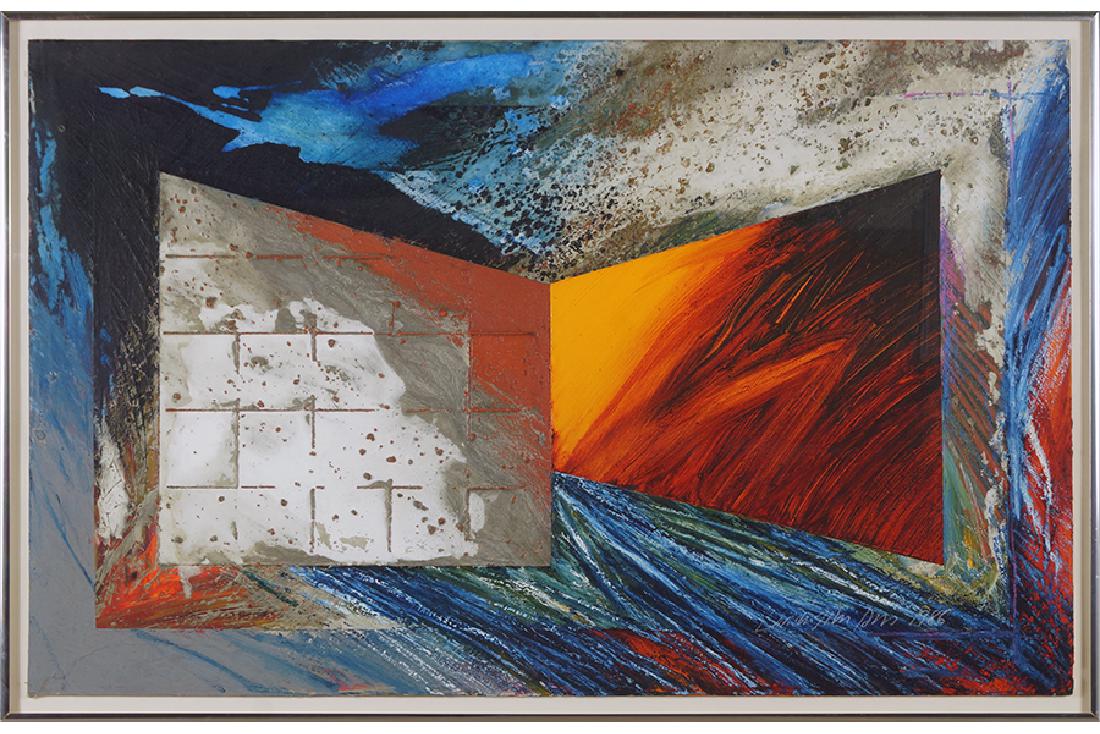 Laddie John Dill (American, B. 1943) Title Unknown.: Laddie John Dill (American, B. 1943) Title Unknown. Acrylic on board, signed lower right and dated 1986 29.75" x 47.5" Frame: 32.25" x 50.25"