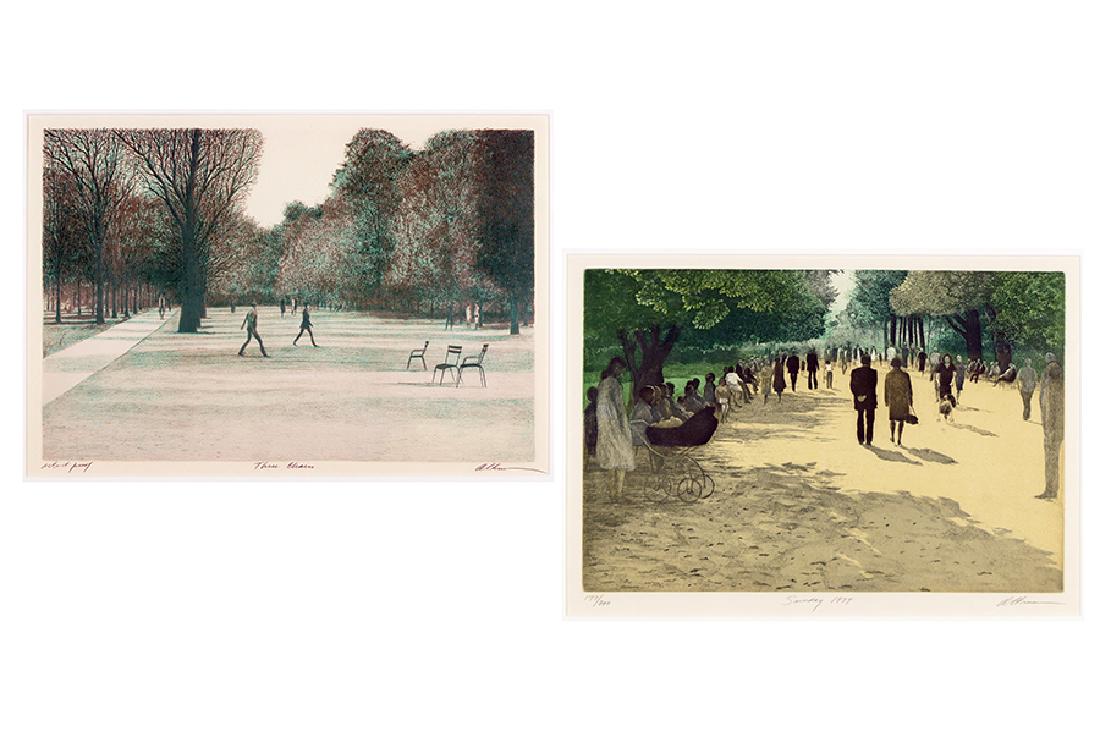 Harold Altman (American, 1924-2003) 'Three Chairs' and: Harold Altman (American, 1924-2003) 'Three Chairs' and 'Sunday 1979'. Color lithograph and a color etching, each pencil signed lower right and titled; the first inscribed 'Artist Proof', the second nu
