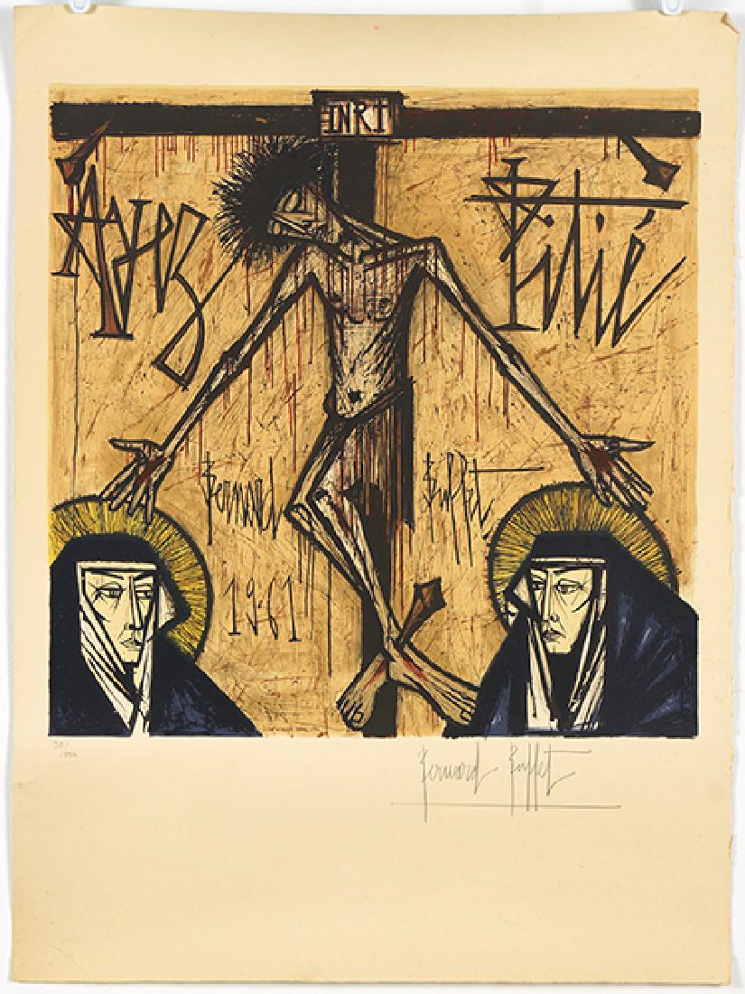 After Bernard Buffet (French, 1928-1999) Ayez Pitie.: After Bernard Buffet (French, 1928-1999) Ayez Pitie. Color lithograph by Charles Sorlier dated to 1961, pencil signed by Buffet lower right and numbered 95/450, unframed 20" x 20"