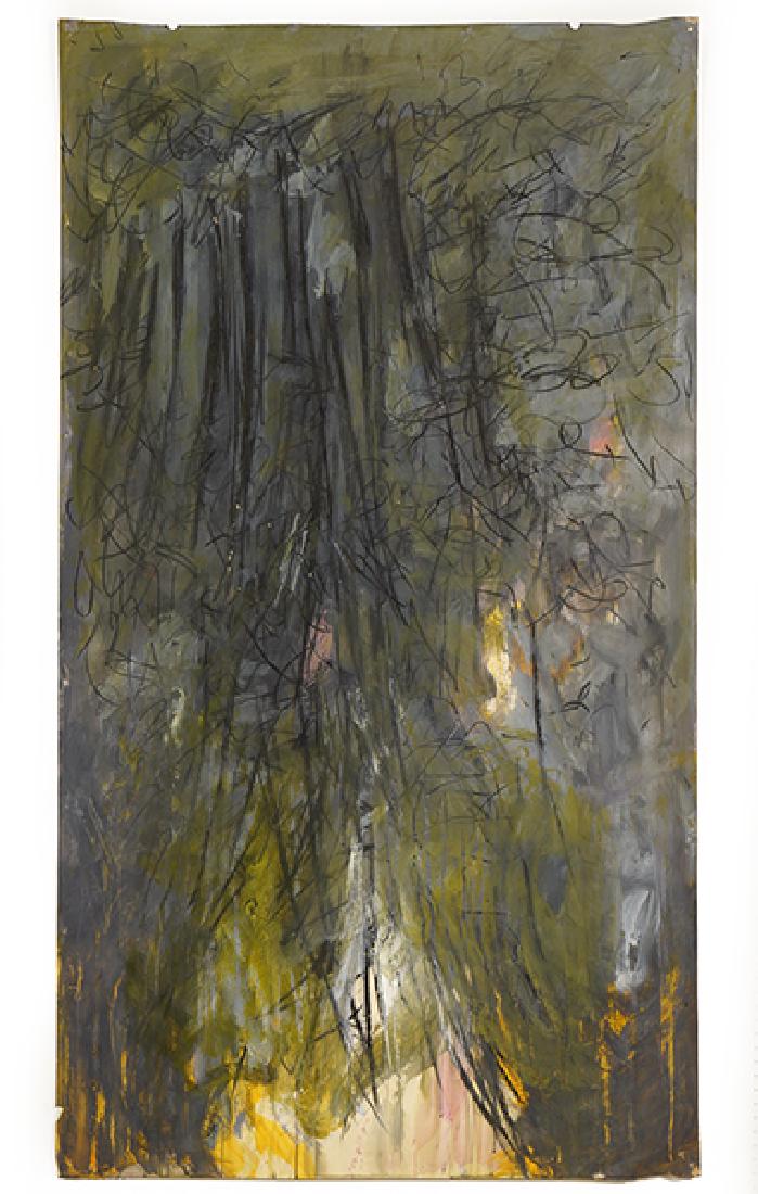 Ronaldo de Juan (Argentinian-American, 1931-1989) Title: Ronaldo de Juan (Argentinian-American, 1931-1989) Title Unknown. Acrylic and charcoal on paper, circa 1975-76, unsigned, unframed 75" x 41.75"