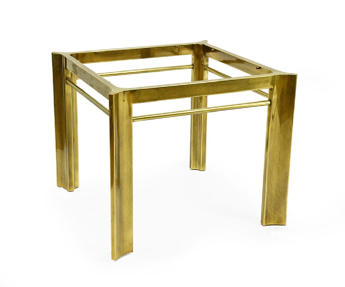 A Mastercraft Brass Table Base.: A Mastercraft Brass Table Base. Square brass table, lacking top 24" x 29" x 29"