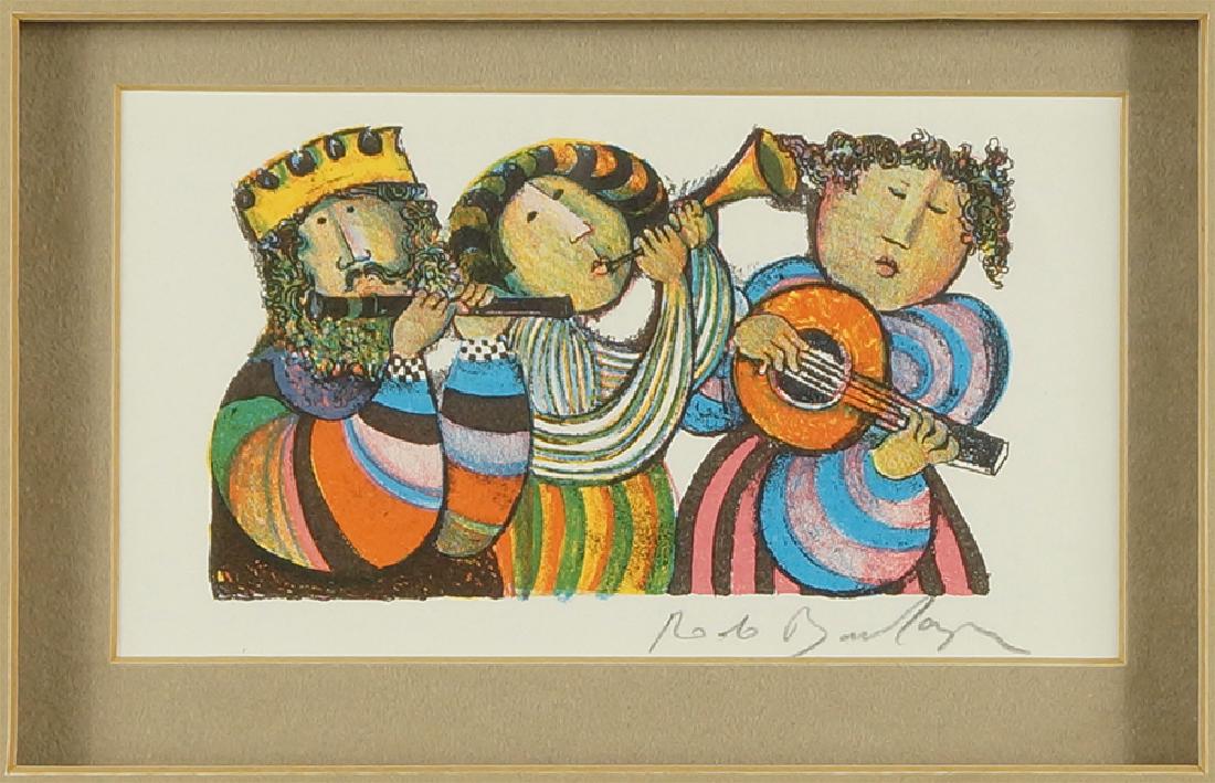 Graciela Rodo Boulanger (Bolivian, B. 1935) Three: Graciela Rodo Boulanger (Bolivian, B. 1935) Three Musicians. Color lithograph dated to 1970, pencil signed lower right. Provenance: Marlin Art, Deer Park, NY 2.75" x 4.75" Frame: 13.25" x 15.75"