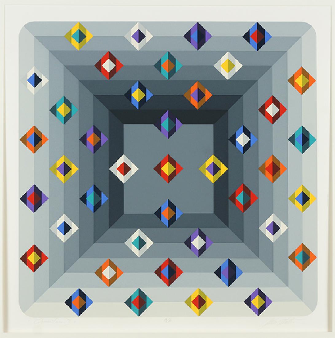 Marko Spalatin (American, B. 1945) Quantum I.: Marko Spalatin (American, B. 1945) Quantum I. Color serigraph, pencil signed lower right, titled, and inscribed 'A/P', unframed 20.5" x 20.5"