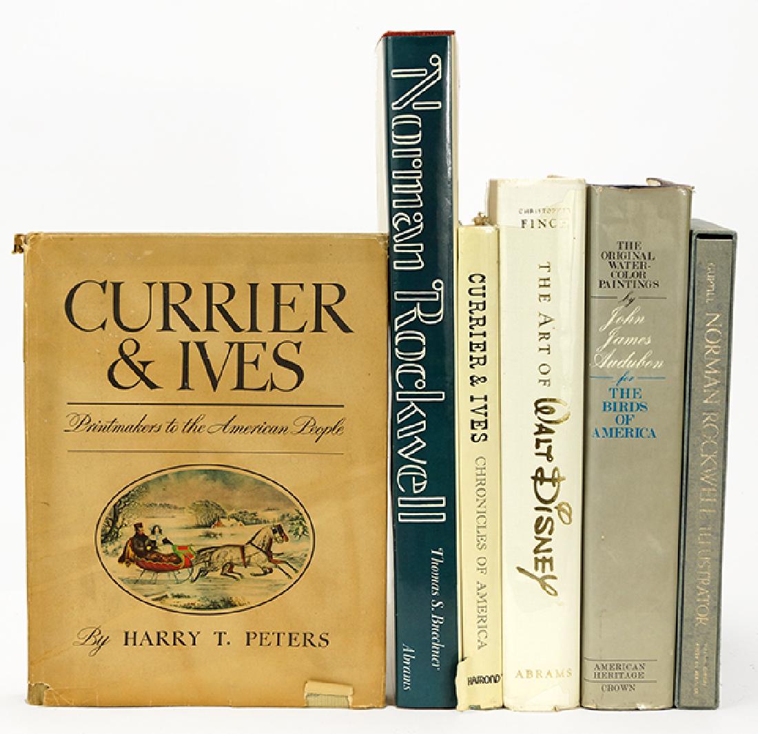 A Collection Of Art Reference Books.: A Collection Of Art Reference Books. Comprising six books on Norman Rockwell, Currier & Ives, John James Audubon, and Walt Disney