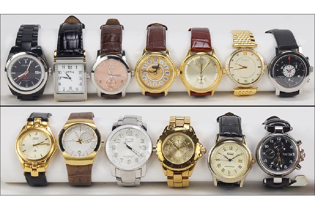 A Collection of Men's Quartz Watches.: A Collection of Men's Quartz Watches. Comprising Seiko, Mondaine, Skagen, Stauer, Lucien Piccard, Fendi, Wittnauer, and others