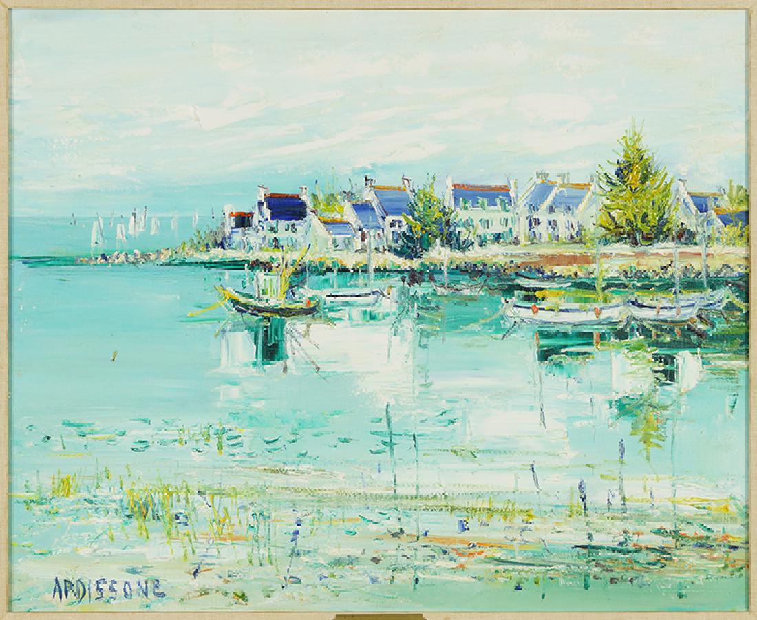 Yolande Ardissone (French, B. 1927) Reflets.: Yolande Ardissone (French, B. 1927) Reflets. Oil on canvas, signed lower left. Provenance: Wally Findlay Galleries, Chicago Canvas: 19.5" x 24" Frame: 27.5" x 32"