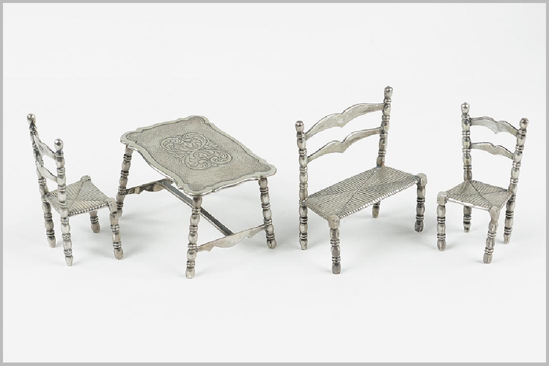 A Suite of Dutch Silver Miniature Furniture. (1 of 1)