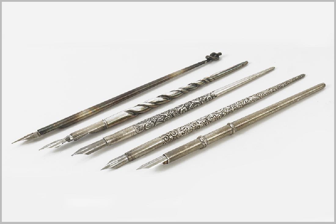 Five Sterling Silver Dip Pens. (1 of 1)