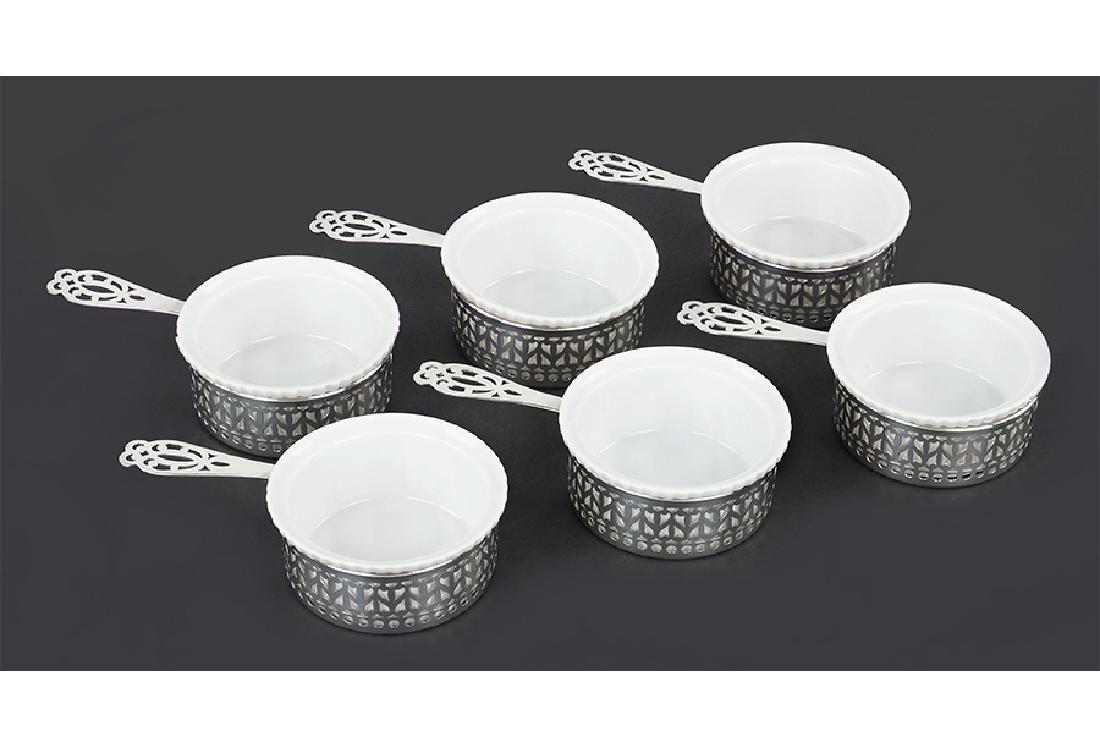 A Set of Six Gorham Sterling Silver Pots de Creme. (1 of 1)